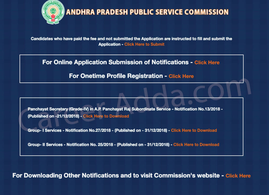 APPSC Online Application